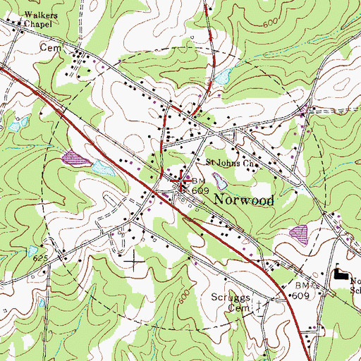 Topographic Map of City of Norwood, GA