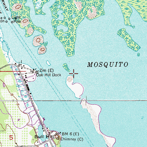 Topographic Map of City of Oak Hill, FL
