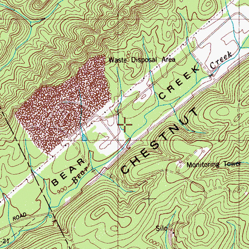 Topographic Map of City of Oak Ridge, TN