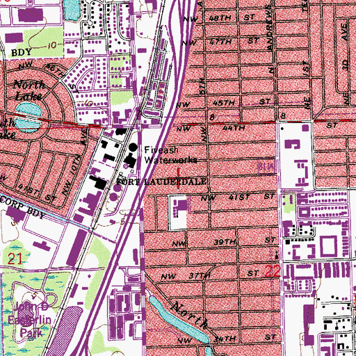 Topographic Map of City of Oakland Park, FL