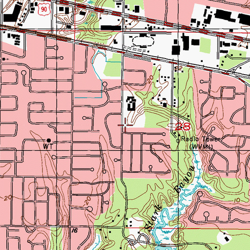 Topographic Map of City of Ocean Springs, MS