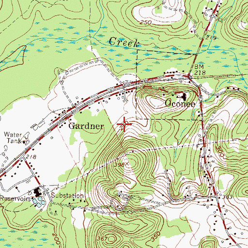 Topographic Map of City of Oconee, GA