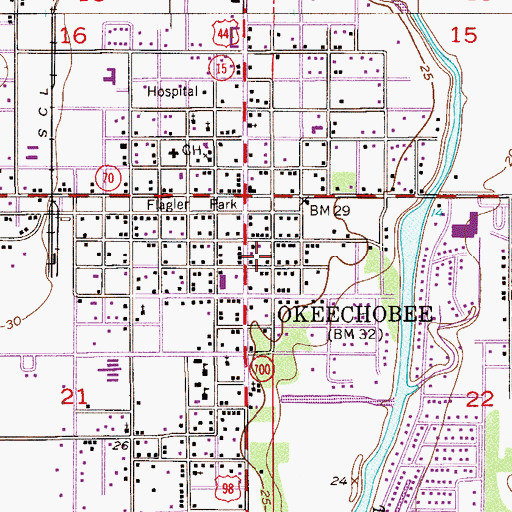 Topographic Map of City of Okeechobee, FL