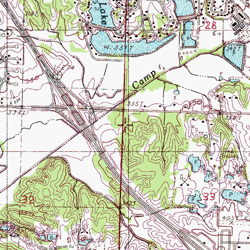 Topographic Map of City of Olive Branch, MS