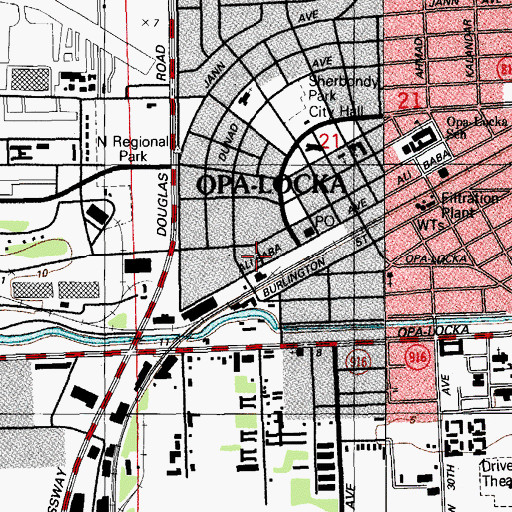 Topographic Map of City of Opa-locka, FL