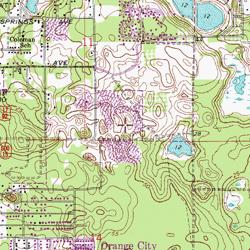 Topographic Map of City of Orange City, FL