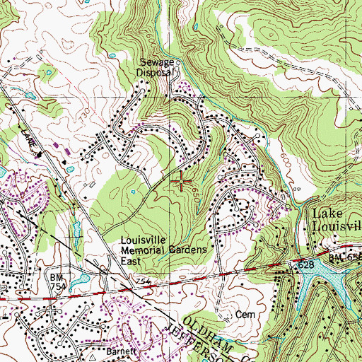 Topographic Map of City of Orchard Grass Hills, KY
