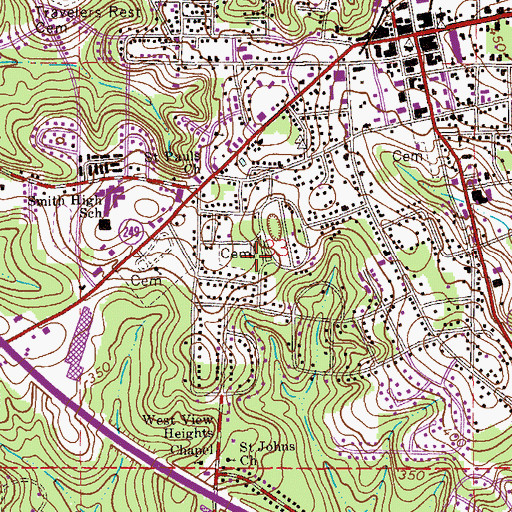 Topographic Map of City of Ozark, AL