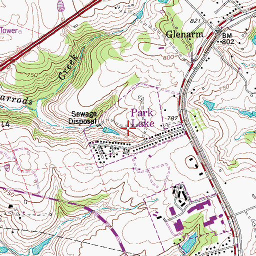 Topographic Map of City of Park Lake (historical), KY