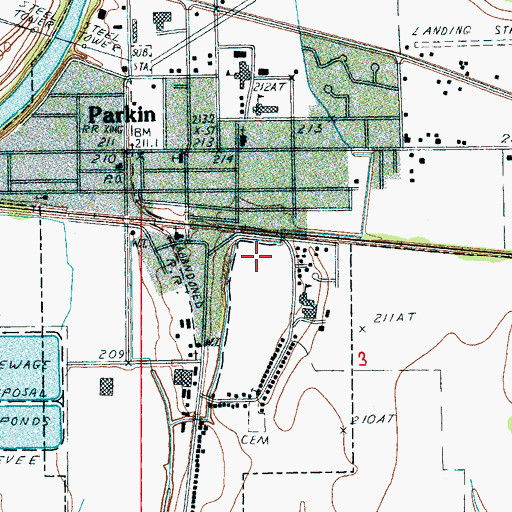 Topographic Map of City of Parkin, AR