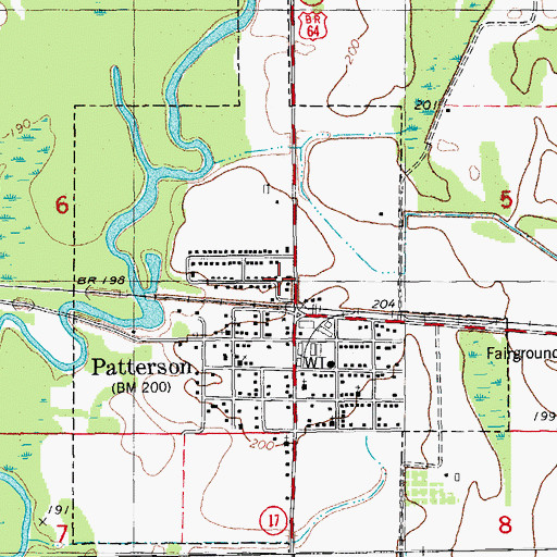 Topographic Map of City of Patterson, AR