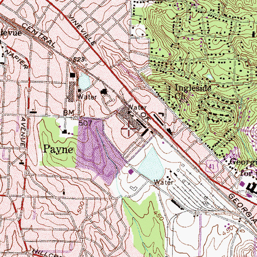 Topographic Map of City of Payne (historical), GA