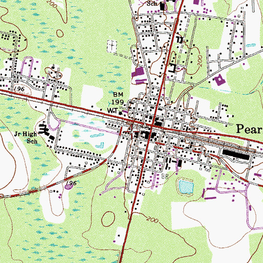 Topographic Map of City of Pearson, GA