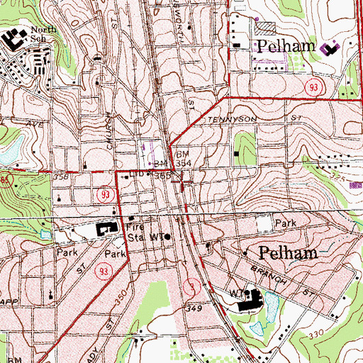 Topographic Map of City of Pelham, GA