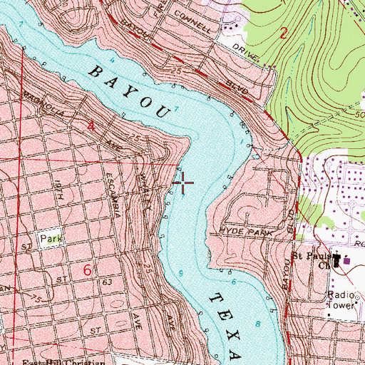 Topographic Map of City of Pensacola, FL