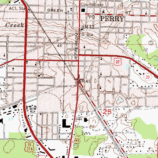 Topographic Map of City of Perry, FL