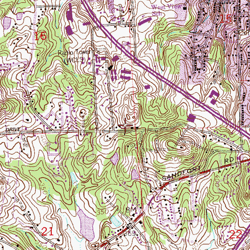 Topographic Map of City of Phenix City, AL