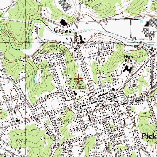 Topographic Map of City of Pickens, SC