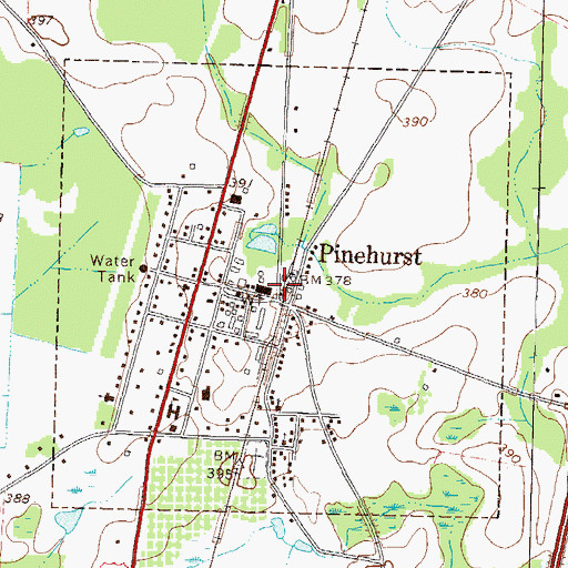 Topographic Map of City of Pinehurst, GA