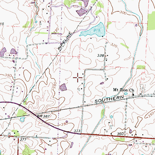 Topographic Map of City of Piperton, TN