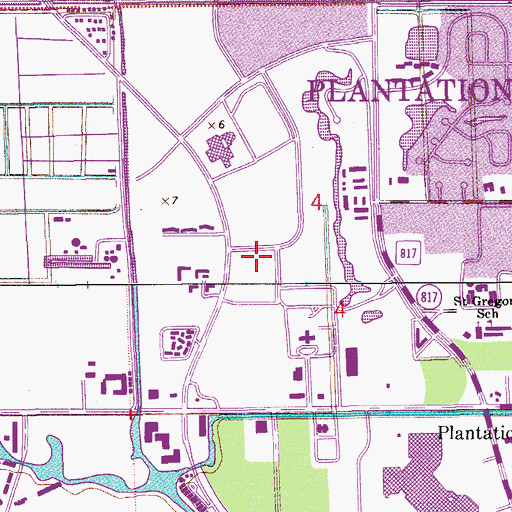 Topographic Map of City of Plantation, FL