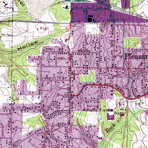 Topographic Map of City of Pleasant Grove, AL