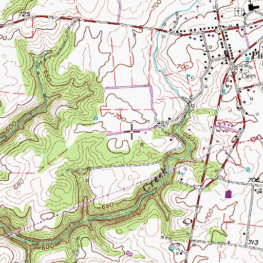 Topographic Map of City of Pleasant View, TN