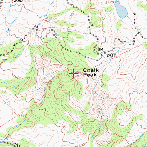 Topographic Map of Chalk Peak, CA