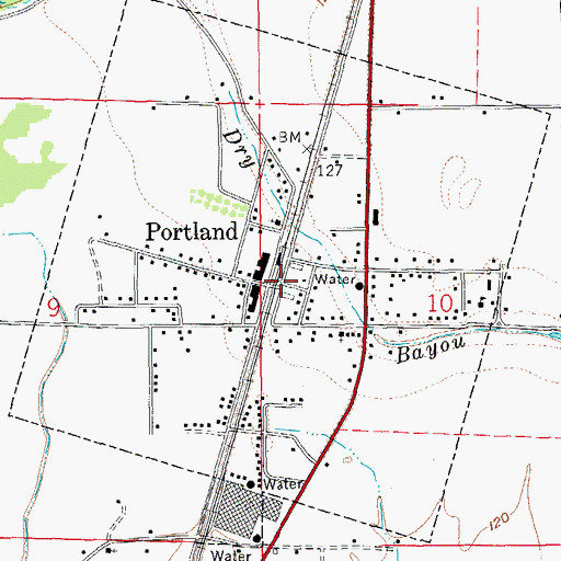 Topographic Map of City of Portland, AR