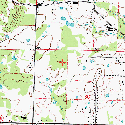 Topographic Map of City of Pottsville, AR