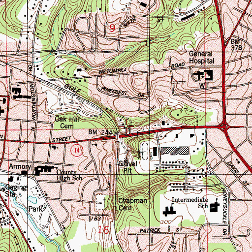 Topographic Map of City of Prattville, AL