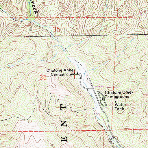 Topographic Map of Chalone Annex Campground, CA