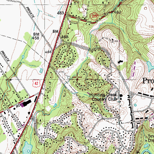Topographic Map of City of Prospect, KY
