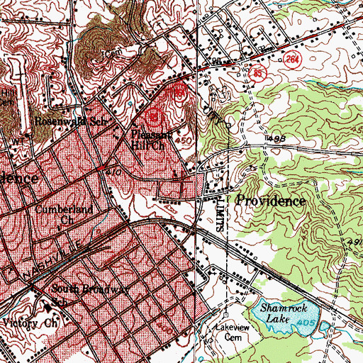 Topographic Map of City of Providence, KY