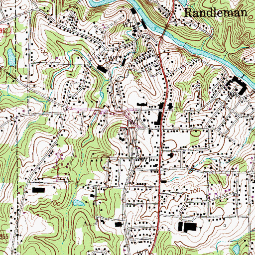 Topographic Map of City of Randleman, NC