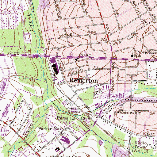 Topographic Map of City of Remerton, GA