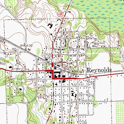 Topographic Map of City of Reynolds, GA