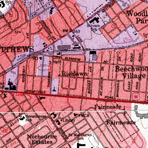 Topographic Map of City of Richlawn, KY