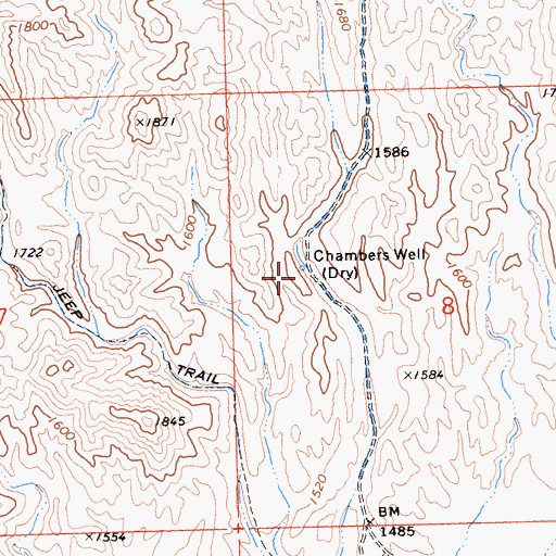 Topographic Map of Chambers Well, CA