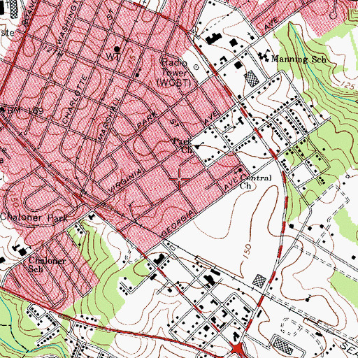 Topographic Map of City of Roanoke Rapids, NC