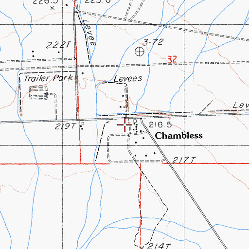 Topographic Map of Chambless, CA