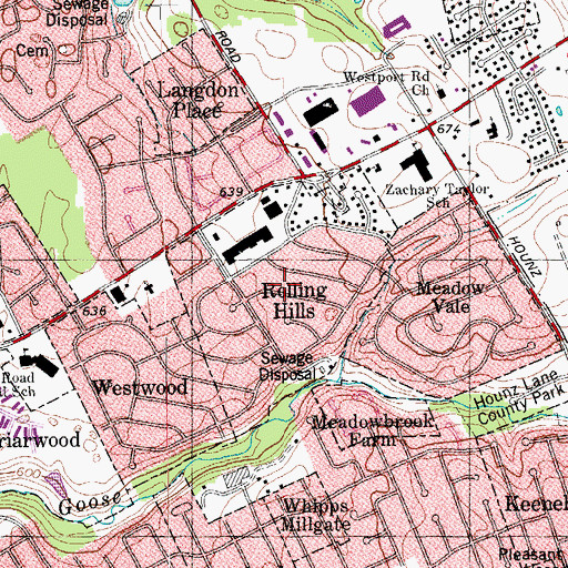 Topographic Map of City of Rolling Hills, KY