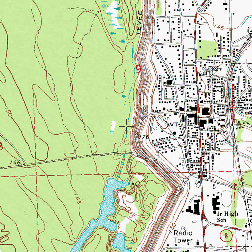 Topographic Map of City of Rosedale, MS