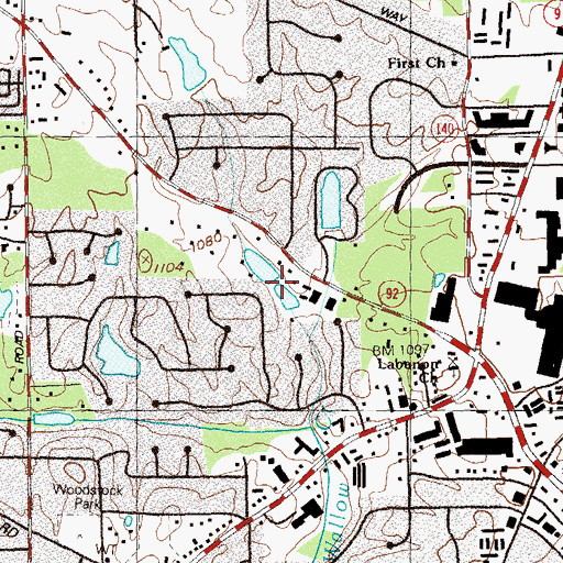 Topographic Map of City of Roswell, GA