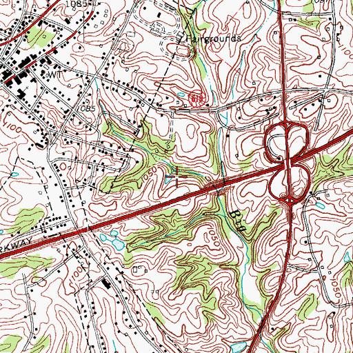 Topographic Map of City of Russell Springs, KY