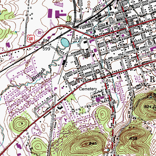 Topographic Map of City of Russellville, KY
