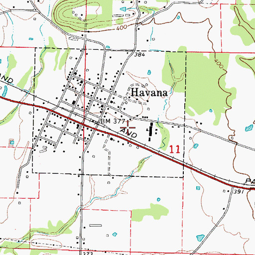 Topographic Map of City of Havana, AR