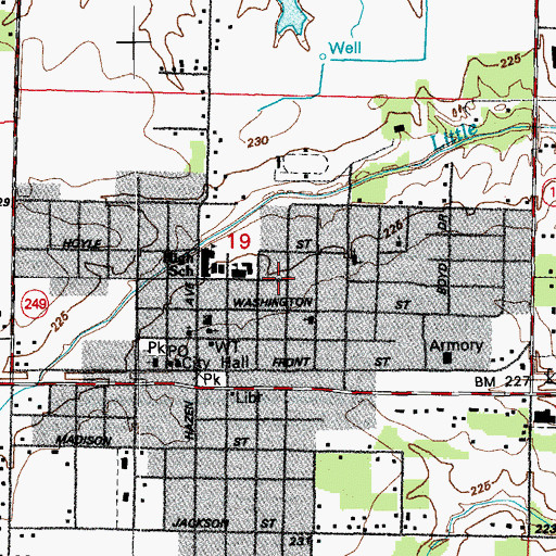 Topographic Map of City of Hazen, AR