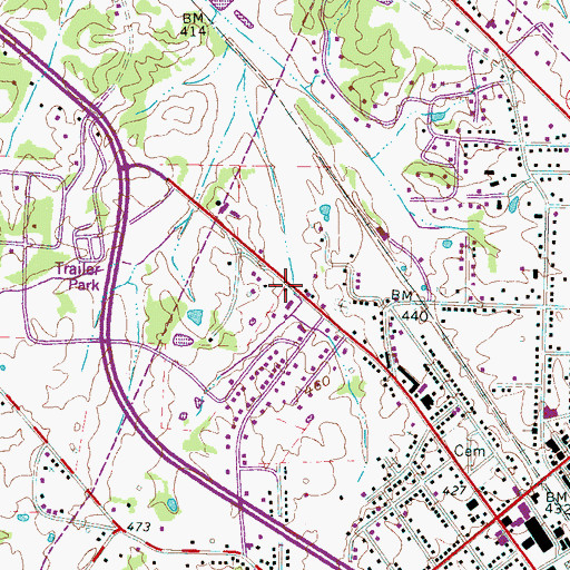 Topographic Map of City of Henderson, TN