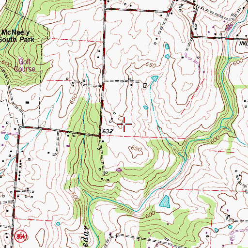 Topographic Map of City of Heritage Creek, KY